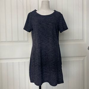 32 Degrees Cool Womens Stretch Round Neck Short Sleeve A-Line Dress Gray Medium